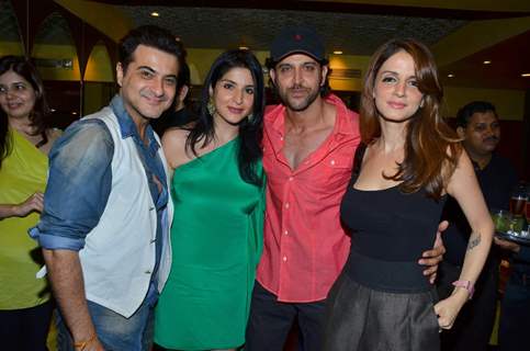 Sussanne, Hrithik and Sanjay Kapoor at the party of People Magazine's Best Dressed Awards 2011