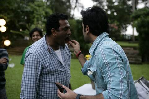 Ranbir Kapoor celebrates birthday with the cast of Anurag Basu's-Barfee