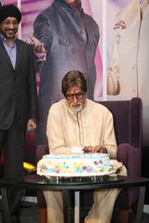 Amitabh Bachchan during the celebration of his birthday on the sets of Kaun Banega Crorepati in Mumbai