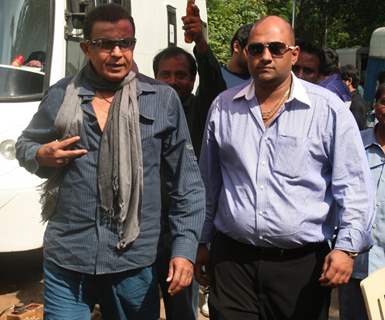 Mithun Chakraborty with Premal Goragandhi on the sets of AAP Entertainment &quot;Tukkaa Fitt&quot;