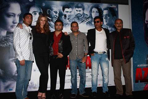 Sachin Joshi, Ravi Kissen and Candice Boucher at Press Conference of film 'Aazaan'