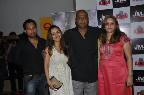 Premal Goragandhi with his wife Bhumika and friend Nikkesha Rangwala at Premiere of film 'Aazaan'