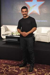 Aamir Khan at Star press meet to announced a unique new Star Plus project