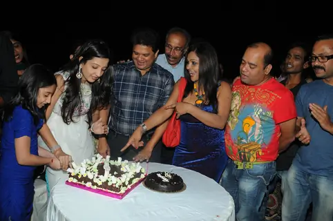 Cake Cutting in Designer Amy Billimoria's Pre Diwali terrace party