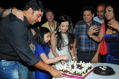 Cake Cutting in Designer Amy Billimoria's Pre Diwali terrace party