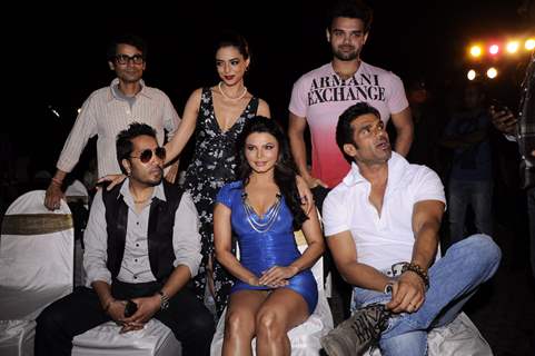 Suniel Shetty, Rakhi Sawant, Mika and Mahakshay at Loot Diwali special shoot, Bandra