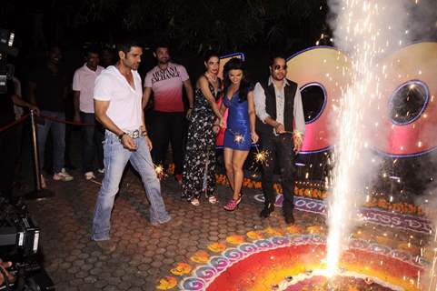 Suniel Shetty, Rakhi Sawant, Mika and Mahakshay at Loot Diwali special shoot, Bandra