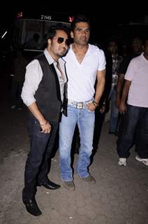 Suniel Shetty and Mika Singh at Loot Diwali special shoot, Bandra