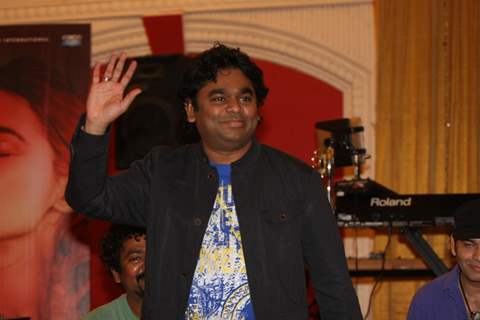 A.R. Rahman for the film 'Rockstar' concert press meet at Santacruz in Mumbai