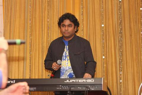 A.R. Rahman for the film 'Rockstar' concert press meet at Santacruz in Mumbai