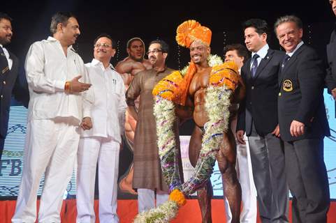 Uddhav Thackeray and Kishori Shahane at Mr. Universe contest at Andheri Sports Complex. .