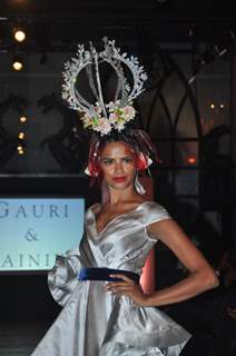 Models walk the ramp for Gauri and Nainika Fashion Show