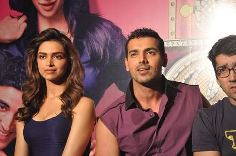 John Abraham and Deepika at Desi Boyz music launch at Enigma