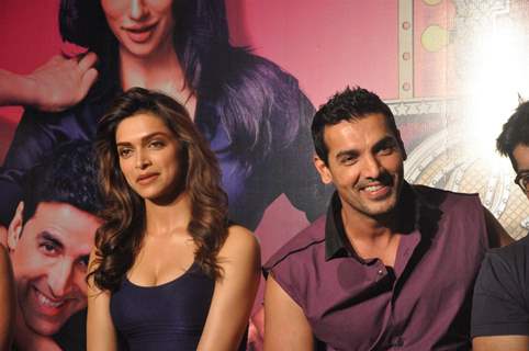 Deepika and John Abraham at Desi Boyz music launch at Enigma