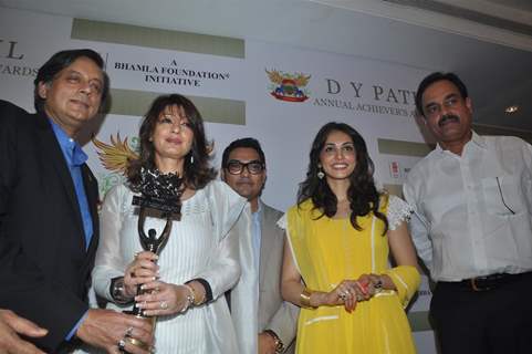 Eesha Kopikar and others grace the press meet of DY Patil Annual Achiever's Awards at Worli