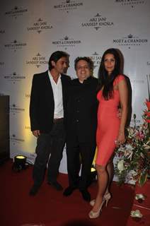 Arjun Rampal with wife grace Abu Jani and Sandeep Khosla's 25th year bash at the Grand Hyatt, Mumbai