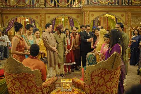 Dharmendra on the sets of the TV serial 'Preeto' at Powai in Mumbai