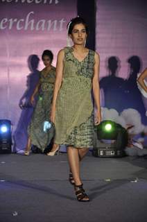 Model walks for Tasneem Merchant at World Cotton Research Conference in Renaissance, Mumbai