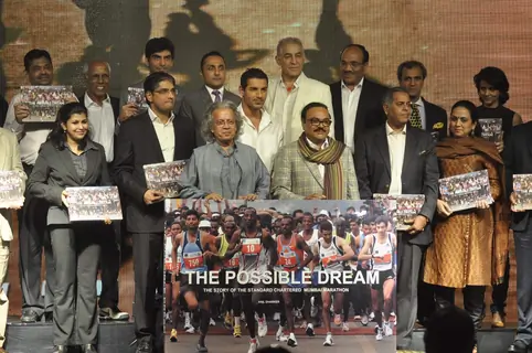 John, Rahul Bose, Dalip and Gul poses during the launch of book ‘The Possible Dream’ in Mumbai