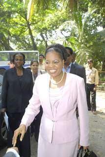 Shaina NC with the first lady of Mozambique at Parel. .