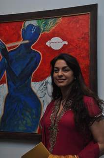 Juhi Chawla inaugurate Painting exhibhition by Bharat Tripathi at Museum Art Gallery