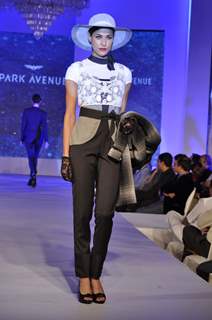 Model walks the ramp for Park Avenue new collection launch