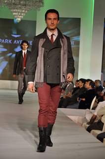 Model walks the ramp for Park Avenue new collection launch