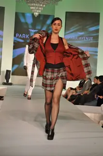 Model walks the ramp for Park Avenue new collection launch