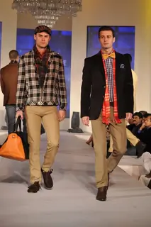 Model walks the ramp for Park Avenue new collection launch