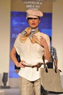 Model walks the ramp for Park Avenue new collection launch