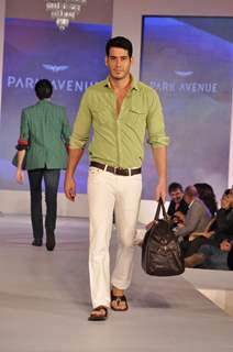 Model walks the ramp for Park Avenue new collection launch