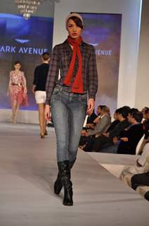 Model walks the ramp for Park Avenue new collection launch