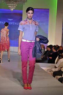 Model walks the ramp for Park Avenue new collection launch