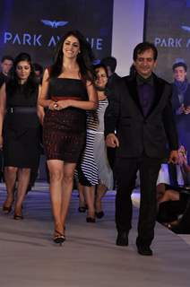 Genelia Dsouza as a show stopper walks the ramp for Park Avenue new collection launch