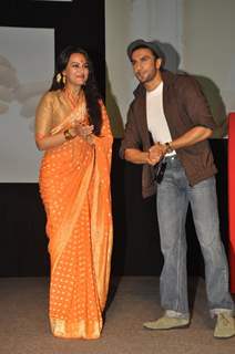 Sonakshi Sinha and Ranveer Singh during the launched of Vikramaditya Motwane film 'Lootera' at Yash Raj Studio