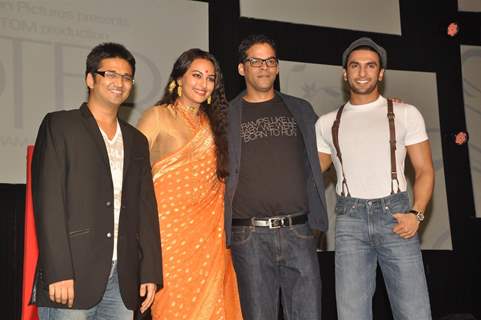 Sonakshi Sinha and Ranveer Singh during the launched of Vikramaditya Motwane film 'Lootera' at Yash Raj Studio