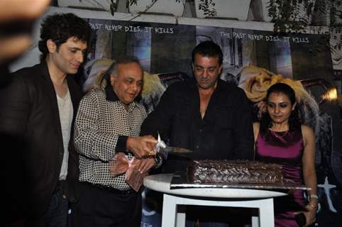 Sanjay Dutt with Shiney Ahuja and Bharat Shah launches film 'Ghost' music at Olive Kitchen and Bar at Bandra in Mumbai