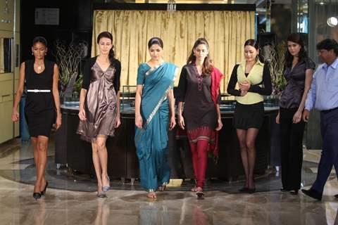 Models on the ramp at Jewellery brand 'Tanishq' new product range launch in Andheri, Mumbai