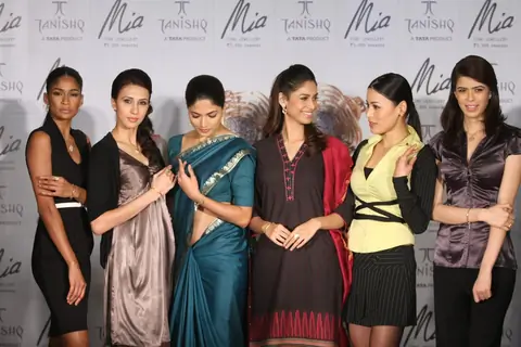 Models on the ramp at Jewellery brand 'Tanishq' new product range launch in Andheri, Mumbai