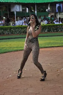 Sofia Hayat performs at Gitanjali Juvenile Million Race at Mahalaxmi Race Course in Mumbai