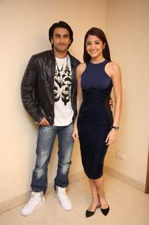 Anushka Sharma and Ranveer Singh at press meet of film 'Ladies vs Ricky Bahl' at Yashraj Studios in Mumbai