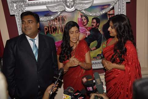 Ram Kapoor, Saakshi Tanwar and Vidya Balan on the sets of Bade Acche Laggte Hai at Filmcity in Mumba