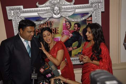 Ram Kapoor, Saakshi Tanwar and Vidya Balan on the sets of Bade Acche Laggte Hai at Filmcity in Mumba