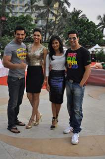 Akshay Kumar, Deepika Padukone, John Abraham and Chitrangda Singh at 'Desi Boyz' media meet