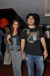 Sonali Bendre with husband Goldie Behl at the premiere of film &quot;Land Gold Women&quot; at Cinemax