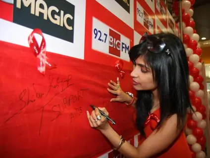 Shibani Kashyap at 92.7 BIG FM on the occasion of World Aids Day, Mumbai