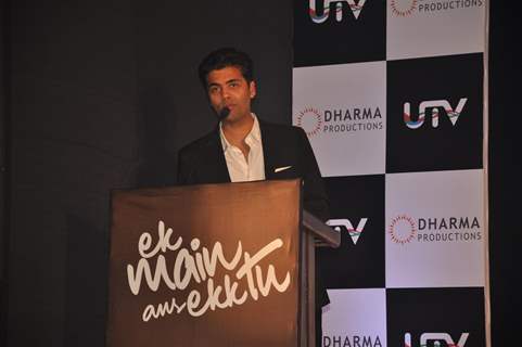 Director Karan Johar at their film 'Ek Main Aur Ekk Tu' first look launch at Hotel Taj Lands