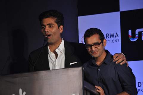 Director Karan Johar at their film 'Ek Main Aur Ekk Tu' first look launch at Hotel Taj Lands