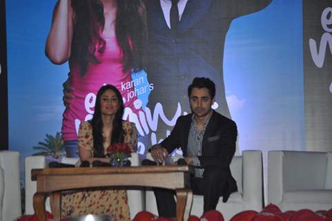 Imran Khan and Kareena Kapoor at their film 'Ek Main Aur Ekk Tu' first look launch at Hotel Taj Land