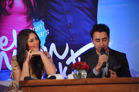 Imran Khan and Kareena Kapoor at their film 'Ek Main Aur Ekk Tu' first look launch at Hotel Taj Land